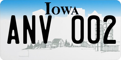 IA license plate ANV002