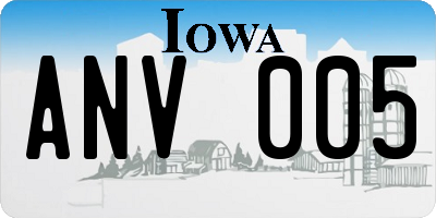 IA license plate ANV005