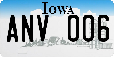 IA license plate ANV006