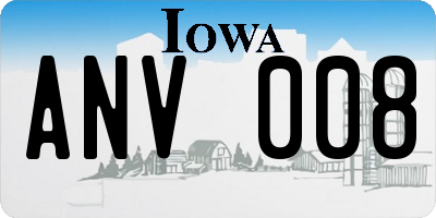IA license plate ANV008