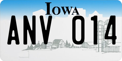 IA license plate ANV014