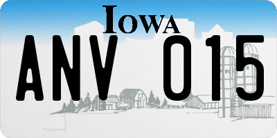 IA license plate ANV015
