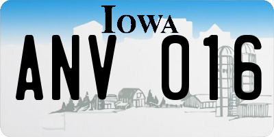 IA license plate ANV016