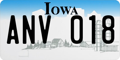 IA license plate ANV018