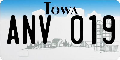IA license plate ANV019