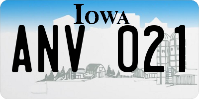 IA license plate ANV021