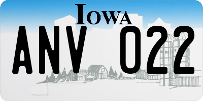 IA license plate ANV022