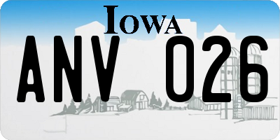 IA license plate ANV026