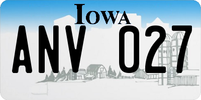 IA license plate ANV027
