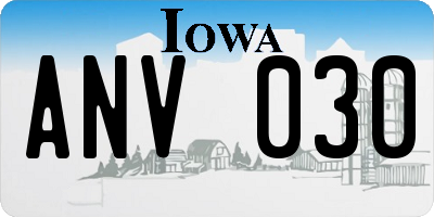 IA license plate ANV030