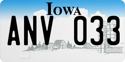 IA license plate ANV033