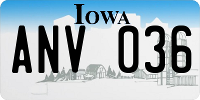 IA license plate ANV036