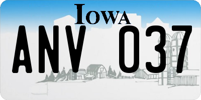 IA license plate ANV037