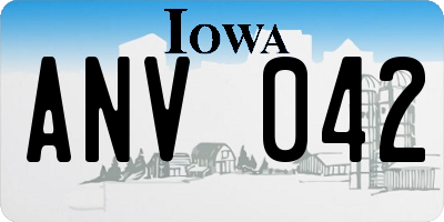 IA license plate ANV042