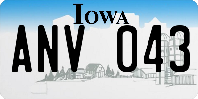 IA license plate ANV043