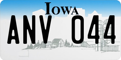 IA license plate ANV044