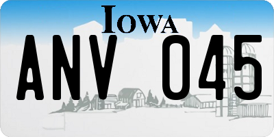IA license plate ANV045