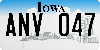 IA license plate ANV047