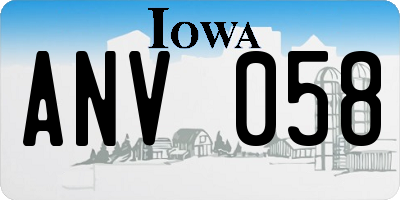 IA license plate ANV058