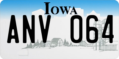 IA license plate ANV064