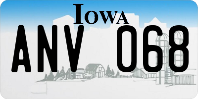 IA license plate ANV068