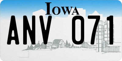 IA license plate ANV071