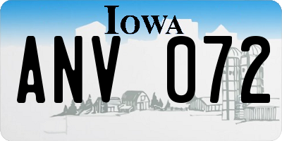IA license plate ANV072
