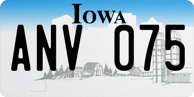 IA license plate ANV075