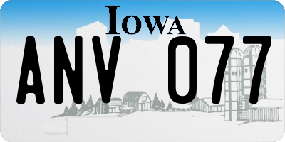 IA license plate ANV077
