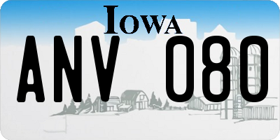 IA license plate ANV080