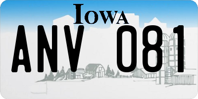 IA license plate ANV081