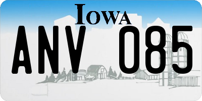 IA license plate ANV085