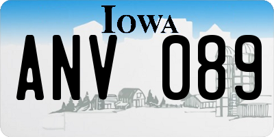 IA license plate ANV089