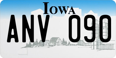 IA license plate ANV090