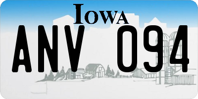 IA license plate ANV094