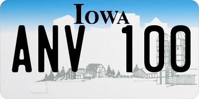 IA license plate ANV100