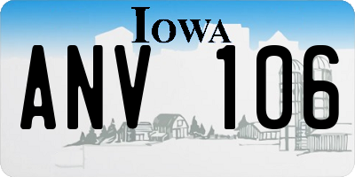 IA license plate ANV106