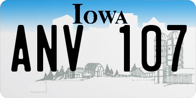 IA license plate ANV107