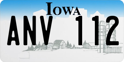 IA license plate ANV112