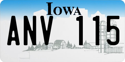 IA license plate ANV115