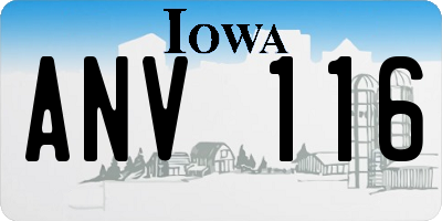 IA license plate ANV116