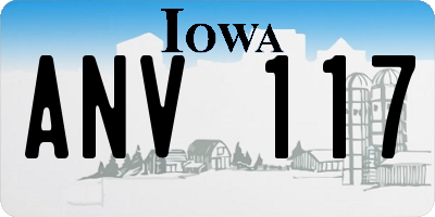 IA license plate ANV117