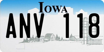 IA license plate ANV118