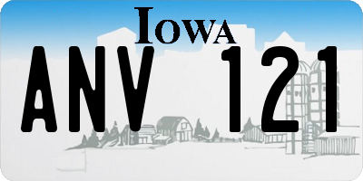 IA license plate ANV121
