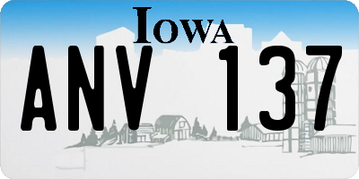 IA license plate ANV137