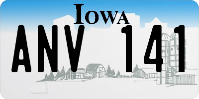 IA license plate ANV141