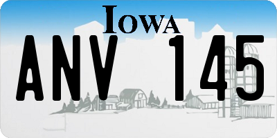 IA license plate ANV145