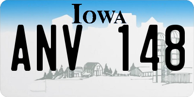 IA license plate ANV148