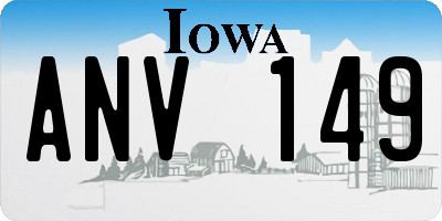 IA license plate ANV149
