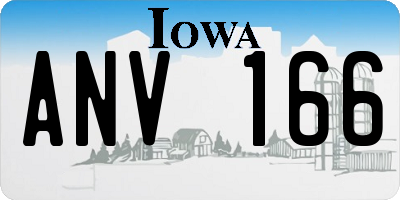 IA license plate ANV166